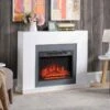 HOMCOM Electric Fire & Fireplace Suite With Remote - White - 820-227V70 -Dimplexs Zone h o homcom 820 227v70