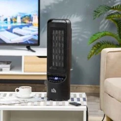 HOMCOM Table Top Oscillating Electric Tower Heater - Black - 820-246V70