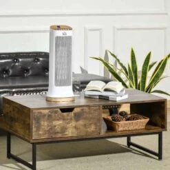 HOMCOM 45ยฐ Oscillating Electric Tower Heater - White - 820-248