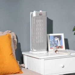 HOMCOM Oscillating Electric Heater - White - 820-256