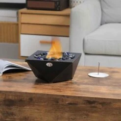 HOMCOM Tabletop Bioethanol Fire - Black - 820-304V00BK