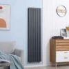 HOMCOM Vertical Water Filled Double Panel Radiator - 456x1800mm Grey - 820-316V00GY 1 HOMCOM Vertical Water Filled Double Panel Radiator - 456x1800mm Grey - 820-316V00GY -Dimplexs Zone h o homcom 820 316v00gy