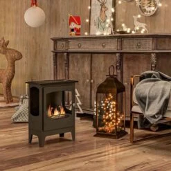 HOMCOM Bioethanol Fireplace - Black - 820-375V00BK