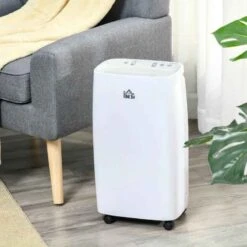 HOMCOM 12L Portable Dehumidifier With 24h Timer - White - 821-010V70WT