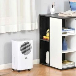 HOMCOM 10L Portable Dehumidifier With 24h Timer - White - 821-011