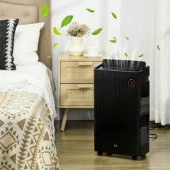 HOMCOM 16L Portable Dehumidifier With Air Purifier Filter - Black - 821-024V70BK