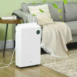 HOMCOM 16L Portable Dehumidifier With Air Purifier Filter- White - 821-024V70WT
