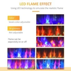 HOMCOM Electric Wall Mounted Fire With Remote - LED - Black - 820-181 14 HOMCOM Electric Wall Mounted Fire With Remote - LED - Black - 820-181 -Dimplexs Zone hbsb1017f01630506.jpg