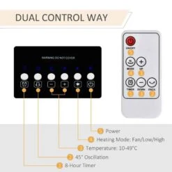 HOMCOM 45° Oscillating Electric Tower Heater - White - 820-248 -Dimplexs Zone hmbb6917dc19c9094.jpg