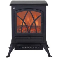 HOMCOM Freestanding Electric Stove Fire - Black - 02-0100 -Dimplexs Zone homcom 02 0100 10