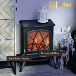 HOMCOM Freestanding Electric Stove Fire - Black - 02-0100 -Dimplexs Zone homcom 02 0100 6