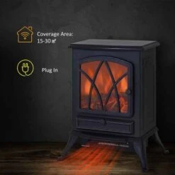 HOMCOM Freestanding Electric Stove Fire - Black - 02-0100 -Dimplexs Zone homcom 02 0100 8