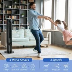 HOMCOM 42" Ice Cooling Tower Fan - Black - 824-047V70WT -Dimplexs Zone homcom 824 047v70wt 3