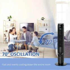 HOMCOM 42" Ice Cooling Tower Fan - Black - 824-047V70WT -Dimplexs Zone homcom 824 047v70wt 6