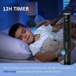 HOMCOM 42" Ice Cooling Tower Fan - Black - 824-047V70WT -Dimplexs Zone homcom 824 047v70wt 8