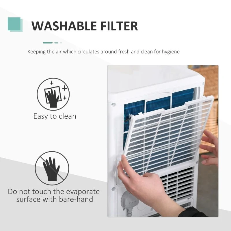 HOMCOM Mobile Air Conditioner With Remote Control - 765W - White - 823-003V71 6 HOMCOM Mobile Air Conditioner With Remote Control - 765W - White - 823-003V71 - Image 4