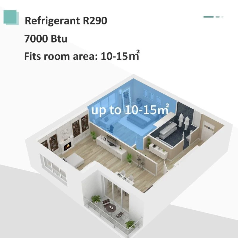 HOMCOM Mobile Air Conditioner With Remote Control - 765W - White - 823-003V71 9 HOMCOM Mobile Air Conditioner With Remote Control - 765W - White - 823-003V71 - Image 7