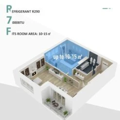 HOMCOM 7000 BTU 4-In-1 Compact Portable Air Conditioner Unit - White And Gold - 823-006V70 -Dimplexs Zone homcom 823 006v70 6