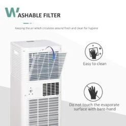 HOMCOM 9000 BTU 4-In-1 Compact Portable Air Conditioner Unit - White - 823-006V71 -Dimplexs Zone homcom 823 006v71 5