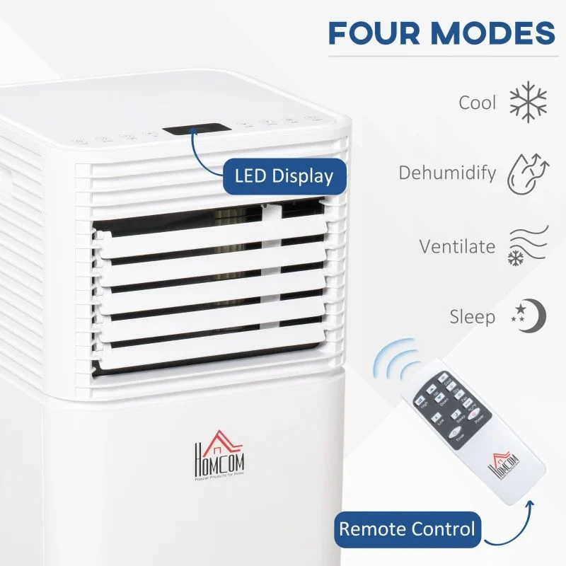HOMCOM 9000 BTU 4-In-1 Compact Portable Air Conditioner Unit - White - 823-006V72 10 HOMCOM 9000 BTU 4-In-1 Compact Portable Air Conditioner Unit - White - 823-006V72 - Image 8