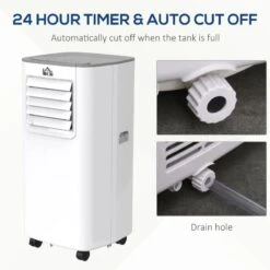 HOMCOM 5000 BTU 4-In-1 Compact Portable Air Conditioner Unit - White - 823-012V70 -Dimplexs Zone homcom 823 012v70 5