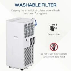 HOMCOM 5000 BTU 4-In-1 Compact Portable Air Conditioner Unit - White - 823-012V70 -Dimplexs Zone homcom 823 012v70 6