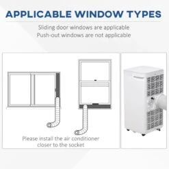 HOMCOM 8000 BTU 4-In-1 Compact Portable Air Conditioner Unit - White - 823-013V70 -Dimplexs Zone homcom 823 013v70 7