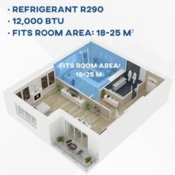 HOMCOM 12000 BTU Portable Air Conditioner - White - 823-039V70CW -Dimplexs Zone homcom 823 039v70cw 3