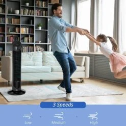 HOMCOM 30" Oscillating Tower Fan - Black - 824-001BK -Dimplexs Zone homcom 824 001bk 3