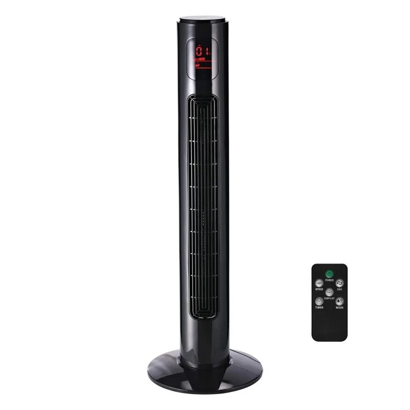 HOMCOM 38" Freestanding Tower Fan 3 Speed Mode With Remote Control - Black - 824-005BK 5 HOMCOM 38" Freestanding Tower Fan 3 Speed Mode With Remote Control - Black - 824-005BK - Image 3