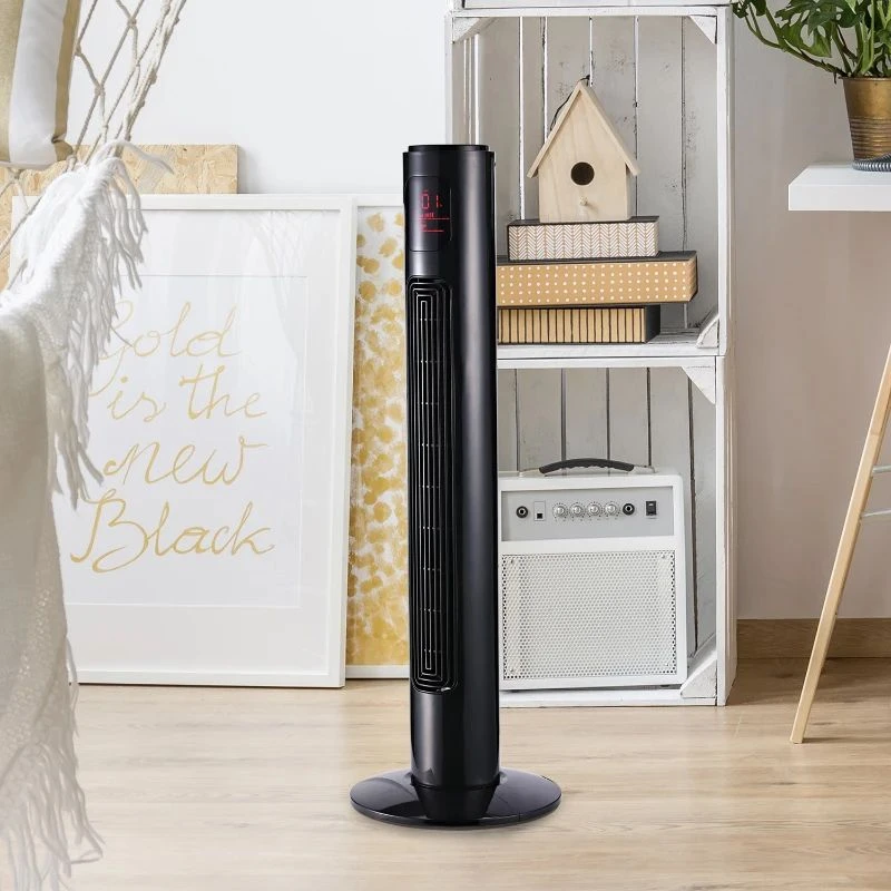 HOMCOM 38" Freestanding Tower Fan 3 Speed Mode With Remote Control - Black - 824-005BK 3 HOMCOM 38" Freestanding Tower Fan 3 Speed Mode With Remote Control - Black - 824-005BK