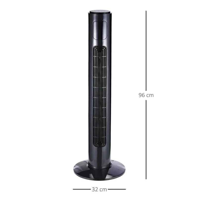 HOMCOM 38" Freestanding Tower Fan 3 Speed Mode With Remote Control - Black - 824-005BK 4 HOMCOM 38" Freestanding Tower Fan 3 Speed Mode With Remote Control - Black - 824-005BK - Image 2