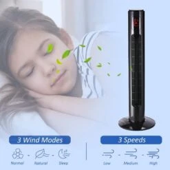 HOMCOM 38" Freestanding Tower Fan 3 Speed Mode With Remote Control - Black - 824-005BK 20 HOMCOM 38" Freestanding Tower Fan 3 Speed Mode With Remote Control - Black - 824-005BK -Dimplexs Zone homcom 824 005bk 4 1