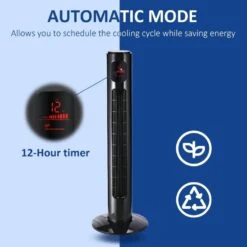 HOMCOM 38" Freestanding Tower Fan 3 Speed Mode With Remote Control - Black - 824-005BK 18 HOMCOM 38" Freestanding Tower Fan 3 Speed Mode With Remote Control - Black - 824-005BK -Dimplexs Zone homcom 824 005bk 7