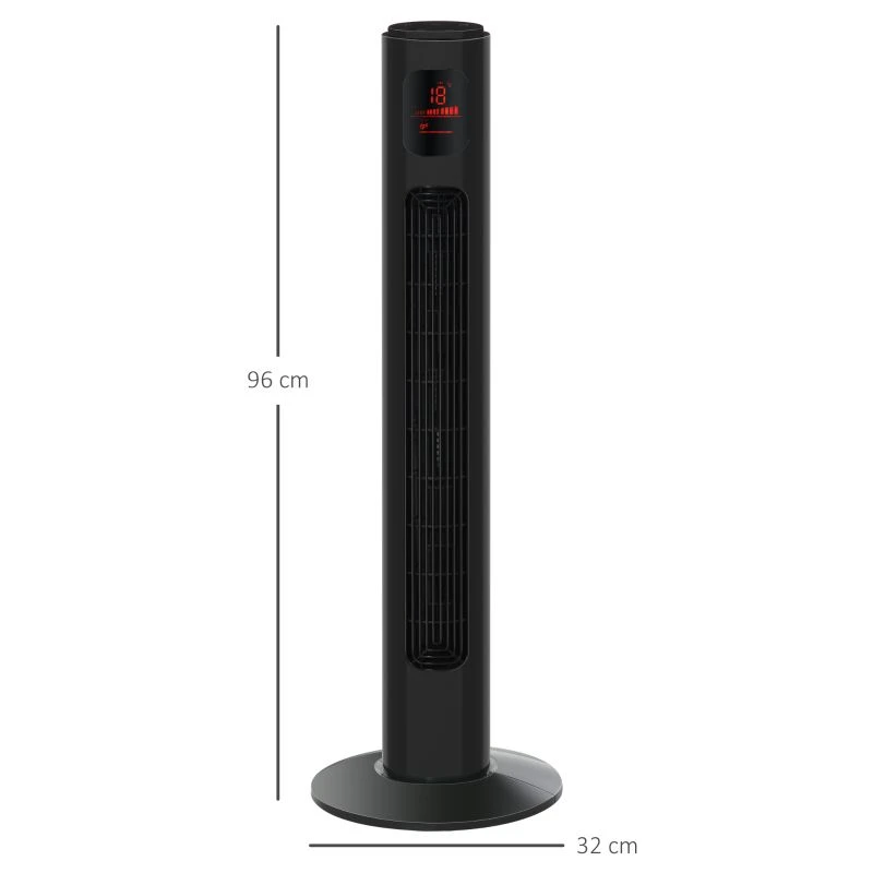 HOMCOM 38" Freestanding Tower Fan 3 Speed - Dark Grey - 824-005CG 4 HOMCOM 38" Freestanding Tower Fan 3 Speed - Dark Grey - 824-005CG - Image 2