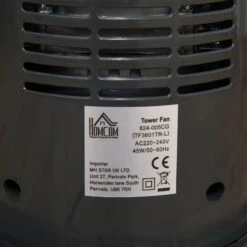 HOMCOM 38" Freestanding Tower Fan 3 Speed - Dark Grey - 824-005CG 16 HOMCOM 38" Freestanding Tower Fan 3 Speed - Dark Grey - 824-005CG -Dimplexs Zone homcom 824 005cg 9