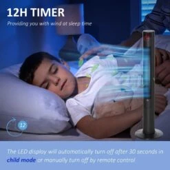 HOMCOM Oscillating Tower Fan With Remote Control - Black - 824-006 -Dimplexs Zone homcom 824 006 6