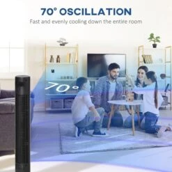 HOMCOM 38" Oscillating Tower Fan - Black - 824-007 -Dimplexs Zone homcom 824 007 4