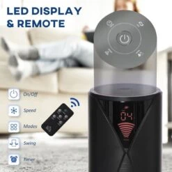 HOMCOM 38" Oscillating Tower Fan - Black - 824-007 -Dimplexs Zone homcom 824 007 5