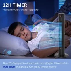 HOMCOM 38" Oscillating Tower Fan - Black - 824-007 -Dimplexs Zone homcom 824 007 6