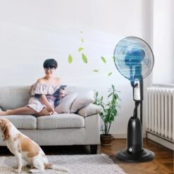 HOMCOM 2.8 Litre Water Mist Fan With Remote - Black - 824-008V70BK -Dimplexs Zone homcom 824 008v70bk 1
