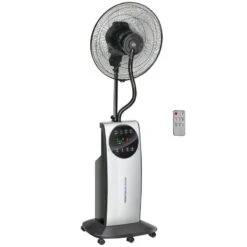 HOMCOM Pedestal Fan With Water Mist Spray - Black - 824-009V70BK -Dimplexs Zone homcom 824 009v70bk