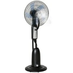 HOMCOM Pedestal Fan With Water Mist Spray - Black - 824-010V70BK -Dimplexs Zone homcom 824 010v70bk