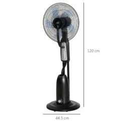 HOMCOM Pedestal Fan With Water Mist Spray - Black - 824-010V70BK -Dimplexs Zone homcom 824 010v70bk 2