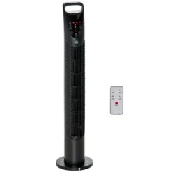 HOMCOM Oscillating Tower Fan With Remote Control - Black - 824-012V70BK -Dimplexs Zone homcom 824 012v70bk