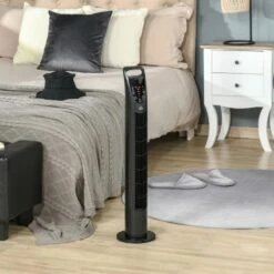 HOMCOM Oscillating Tower Fan With Remote Control - Black - 824-012V70BK -Dimplexs Zone homcom 824 012v70bk 1