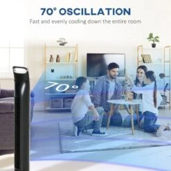 HOMCOM Oscillating Tower Fan With Remote Control - Silver - 824-012V70SR -Dimplexs Zone homcom 824 012v70sr 4