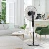 HOMCOM Oscillating Floor Fan With Remote Control - Black - 824-013V70 -Dimplexs Zone homcom 824 013v70