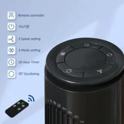 HOMCOM 30" Freestanding Tower Fan 3 Speed - Dark Grey - 824-015V70CG -Dimplexs Zone homcom 824 015v70cg 2