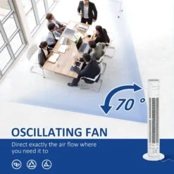 HOMCOM 30" Freestanding Tower Fan 3 Speed - White - 824-015V70WT -Dimplexs Zone homcom 824 015v70wt 5